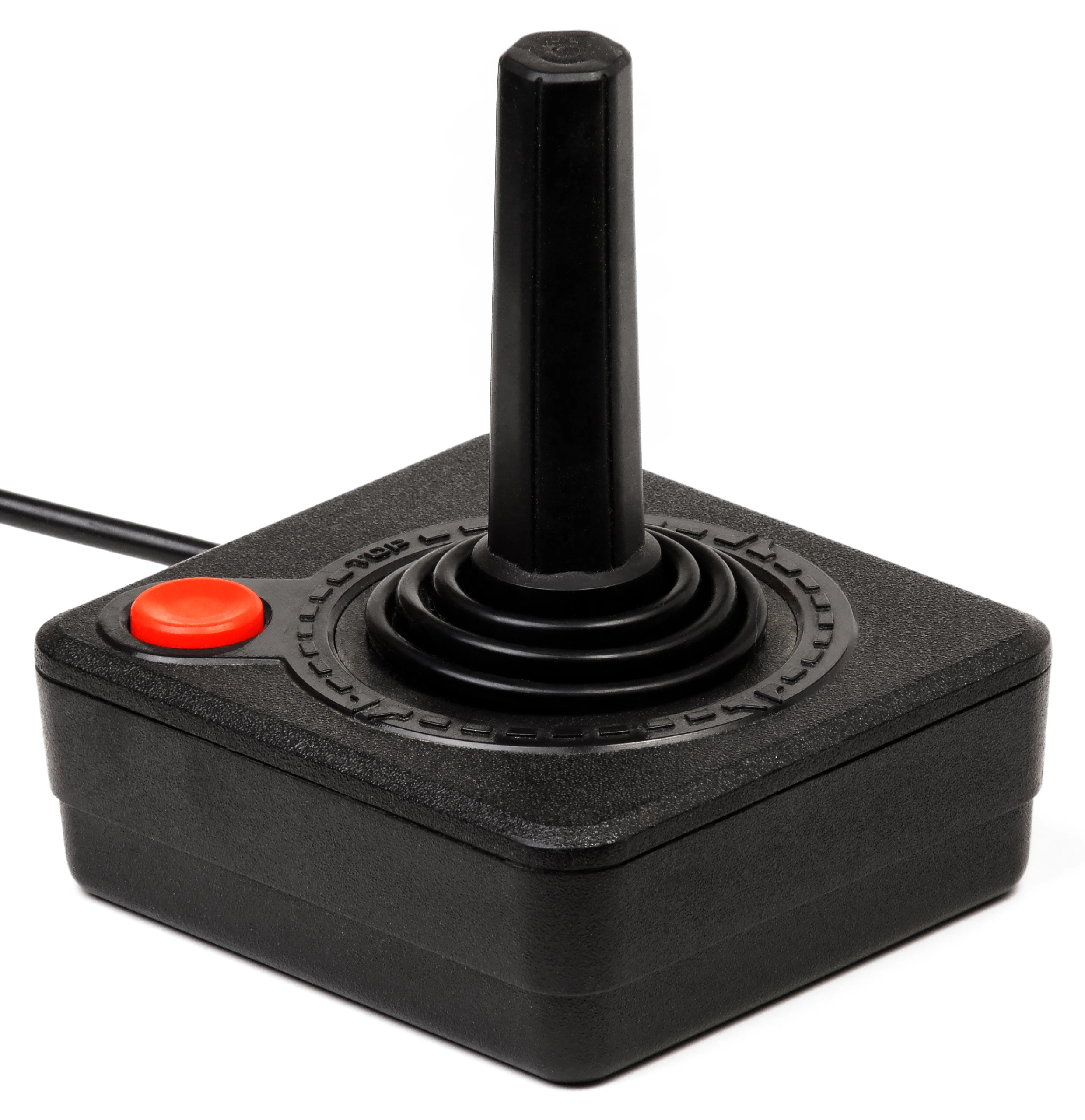 斜め前から見たAtari CX40ジョイスティック