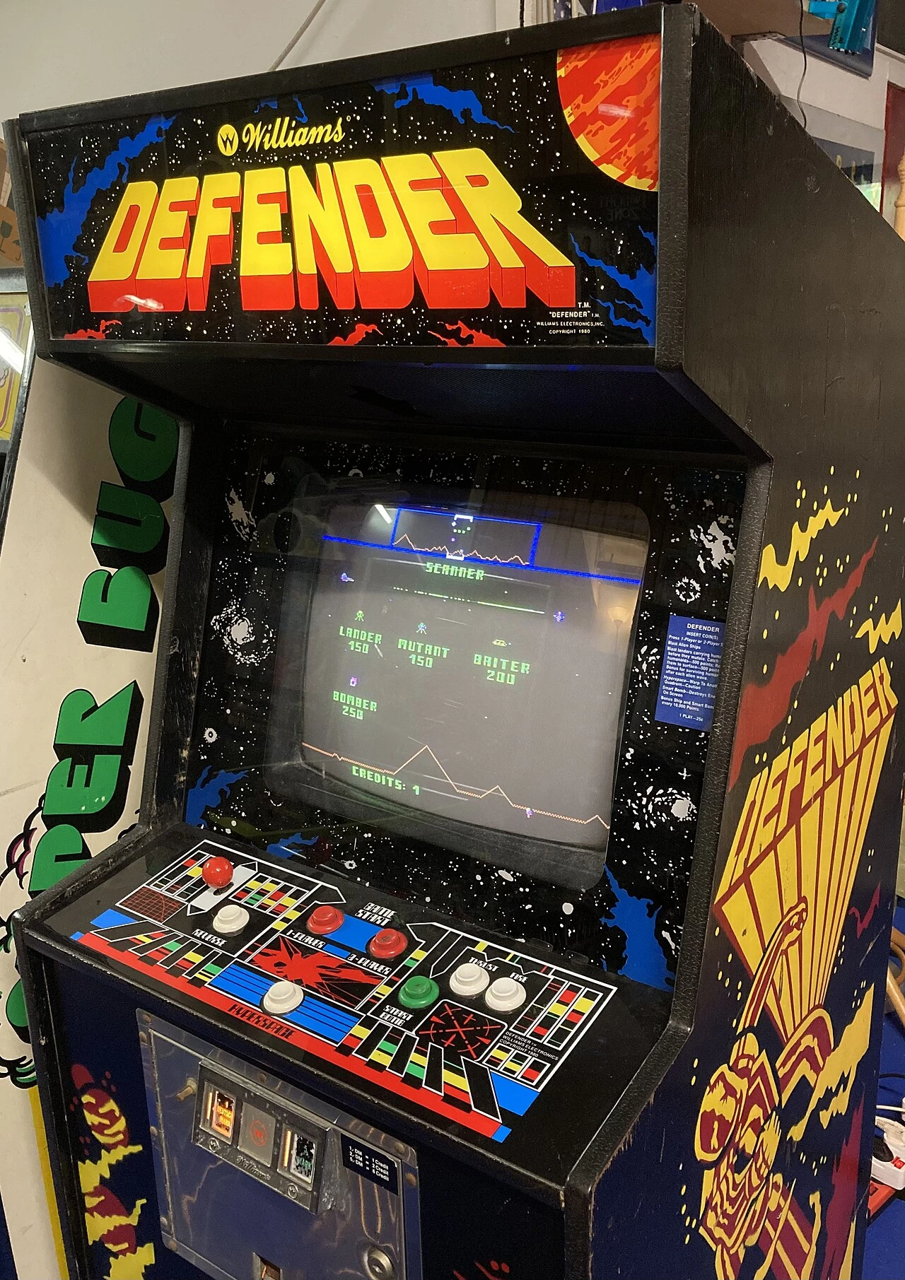 Defender arcade cabinet