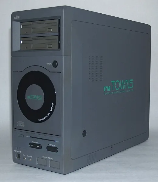 前面のCD-ROMドライブが分かる富士通FM TOWNS model 2Fの写真