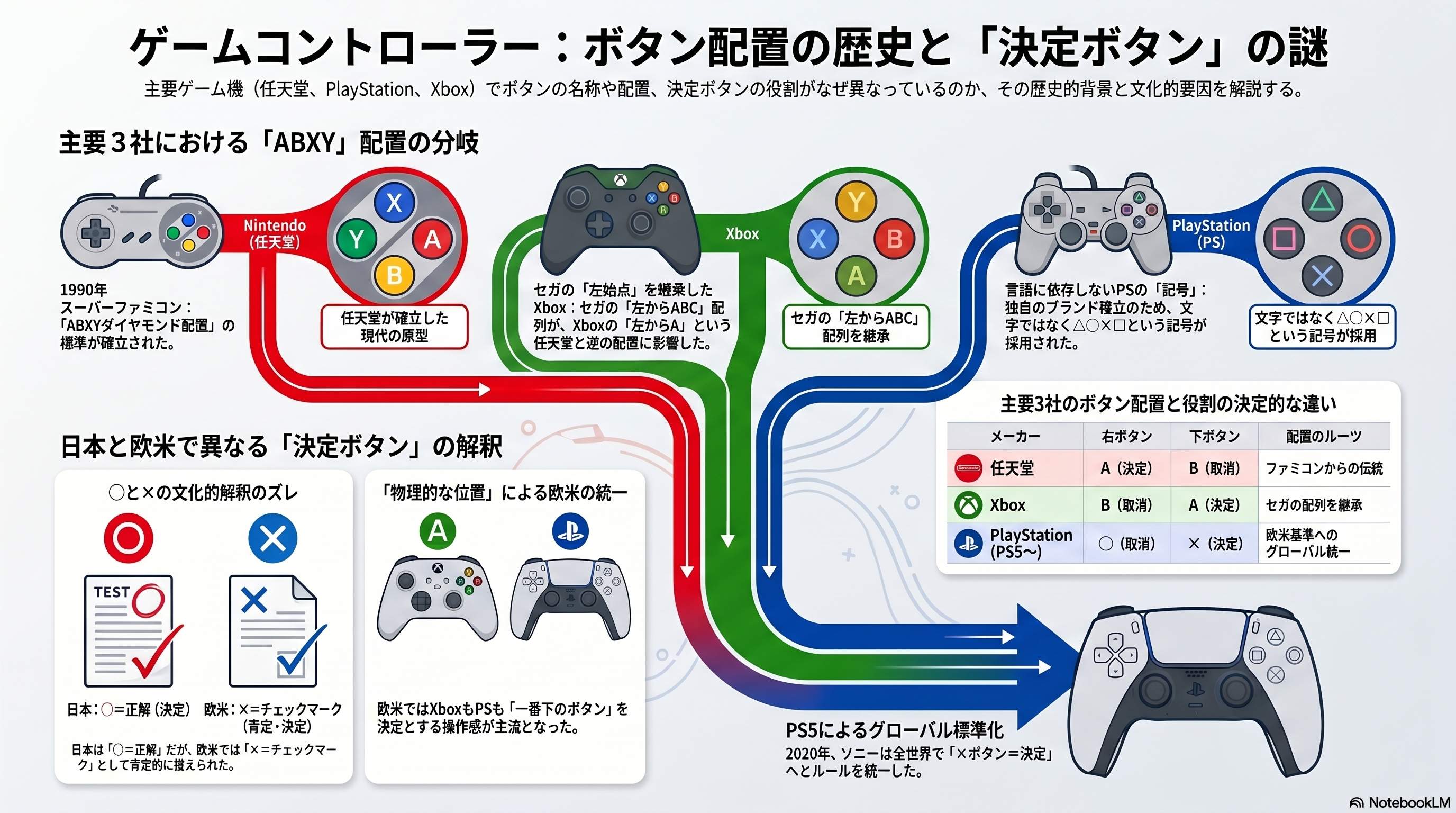 ゲームコントローラーのボタン配置まとめ