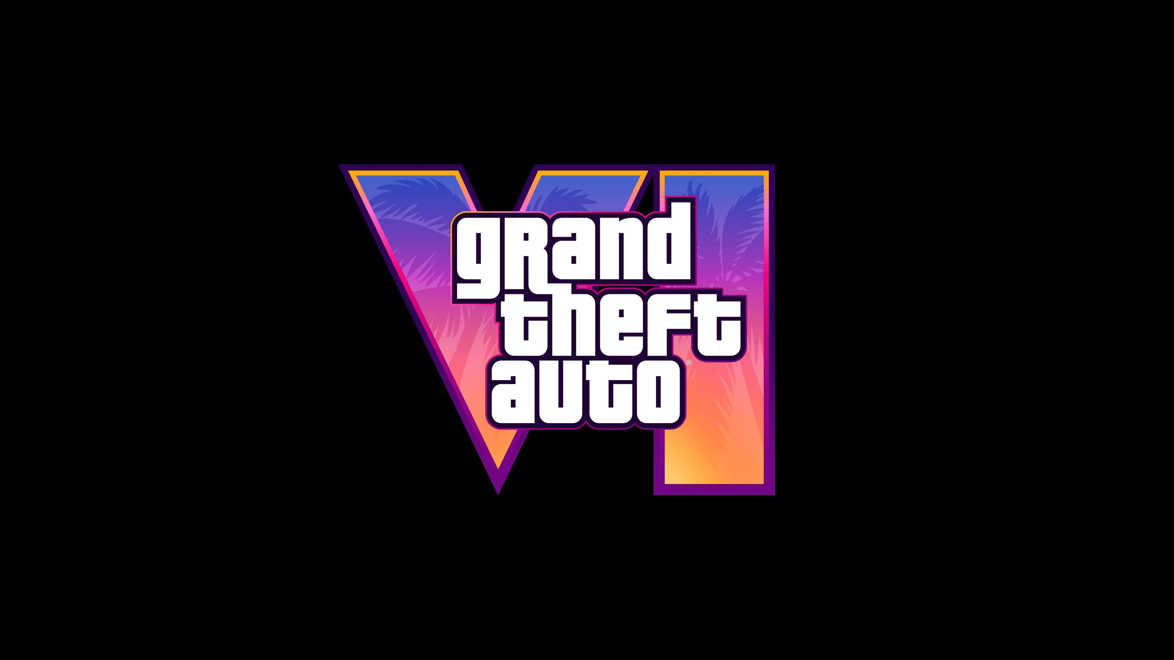 GTA6のロゴとVIの意匠を配した、Rockstar Games公式の発売延期発表画像