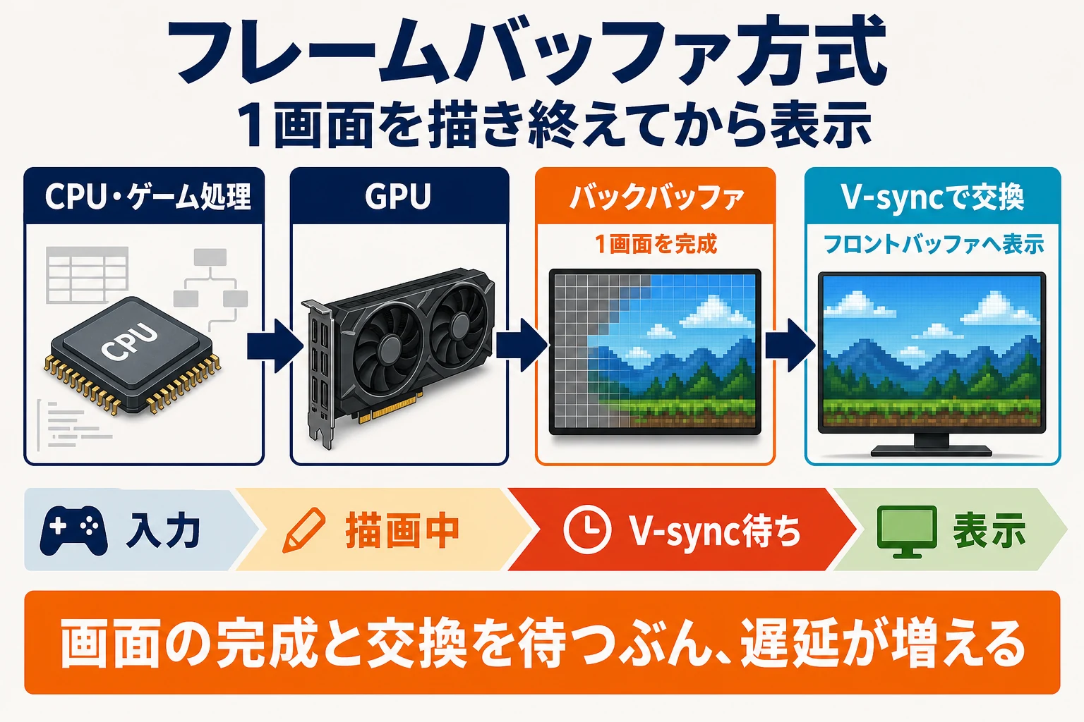 フレームバッファ方式とダブルバッファリング