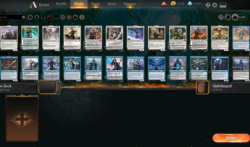 MTGアリーナのBrawlデッキ構築画面