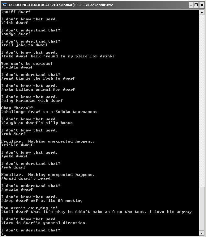 Colossal Cave Adventure の画面