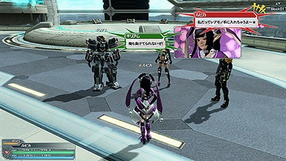 アークス・ロビーで複数のプレイヤーキャラクターが会話する『PSO2』の画面