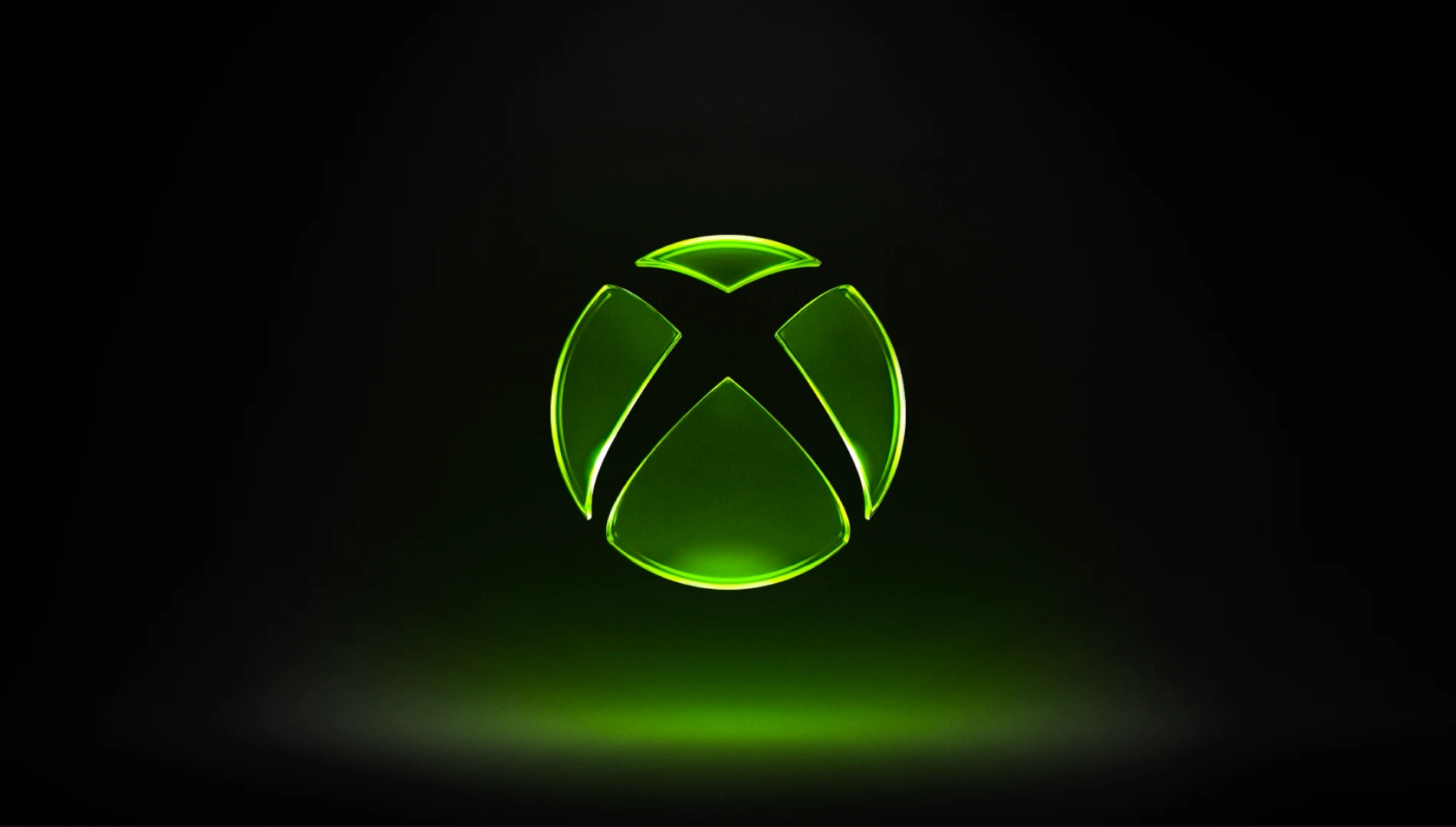 Xbox Wireの「Resetting XBOX」に掲載された、発光するXBOXロゴの抽象アートワーク