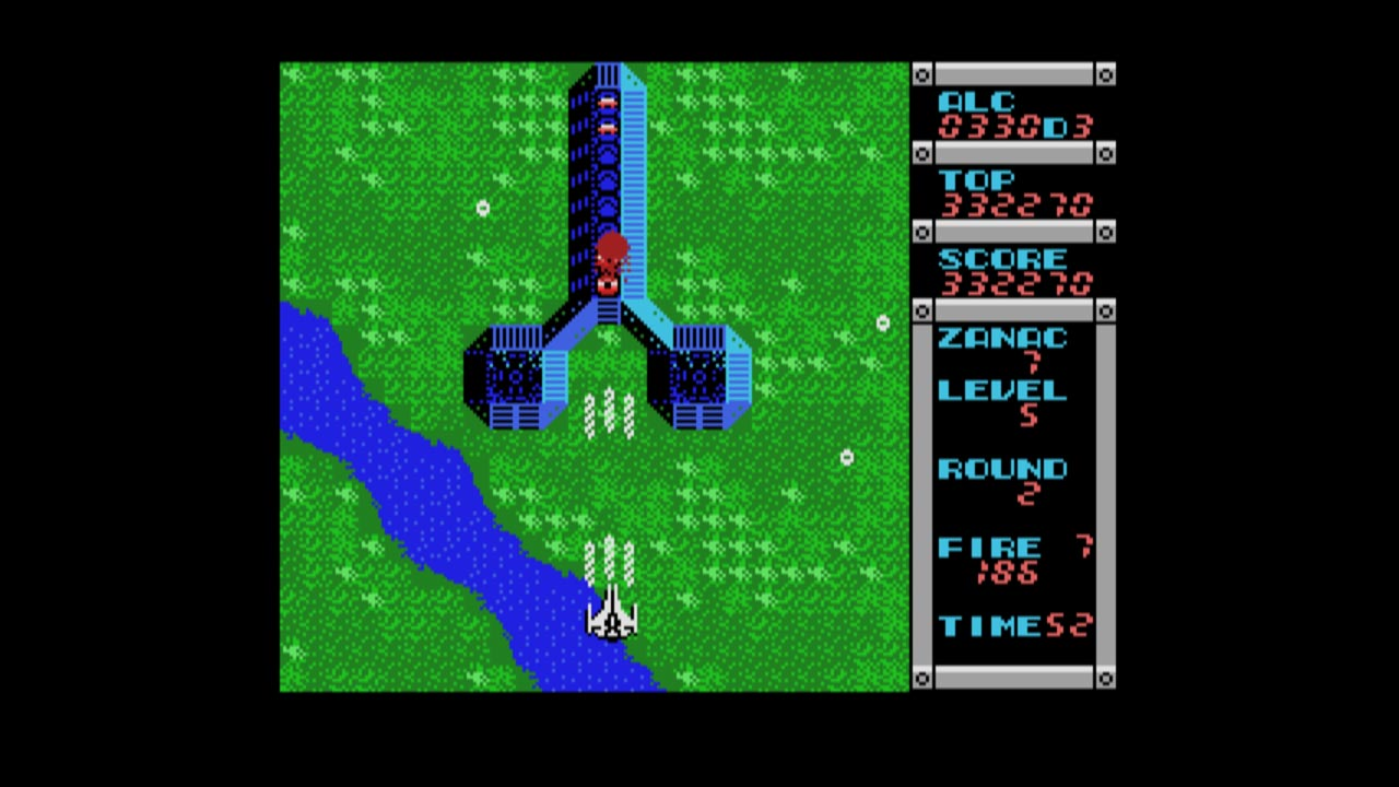 MSX版『ザナック』の画面右上に表示された16進数のALC値